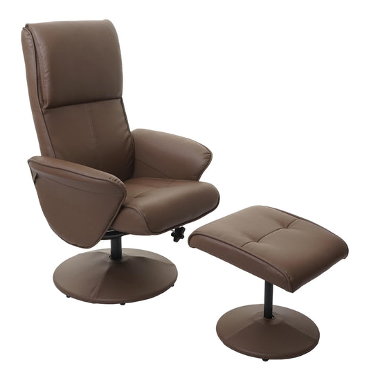 Cosmo Casa - Relaxfauteuil Helsinki - TV-fauteuil met kruk - Kunstleer - Taupe