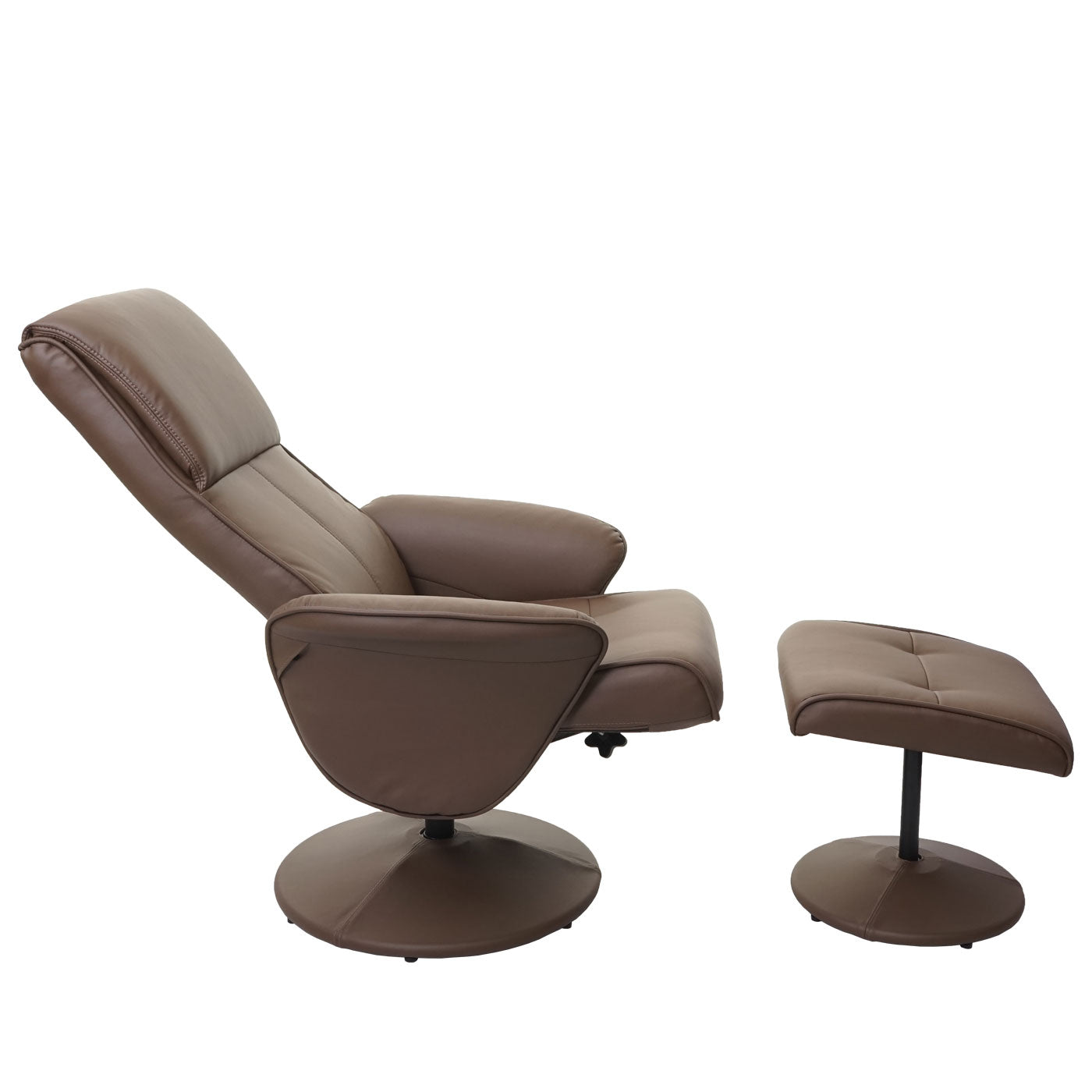 Cosmo Casa - Relaxfauteuil Helsinki - TV-fauteuil met kruk - Kunstleer - Taupe