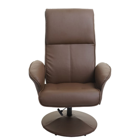 Cosmo Casa - Relaxfauteuil Helsinki - TV-fauteuil met kruk - Kunstleer - Taupe