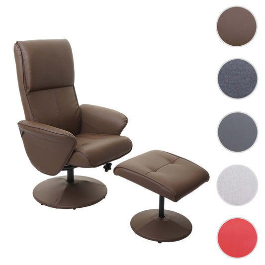 Cosmo Casa - Relaxfauteuil Helsinki - TV-fauteuil met kruk - Kunstleer - Taupe