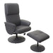 Cosmo Casa - Relaxfauteuil Helsinki - TV-fauteuil met kruk - Kunstleer - Mat grijs