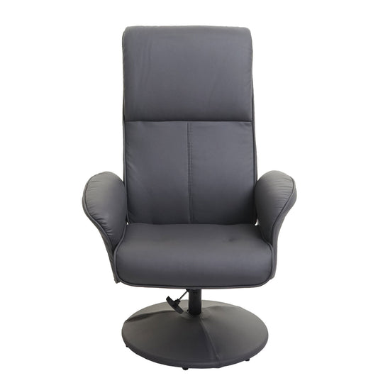 Cosmo Casa - Relaxfauteuil Helsinki - TV-fauteuil met kruk - Kunstleer - Mat grijs