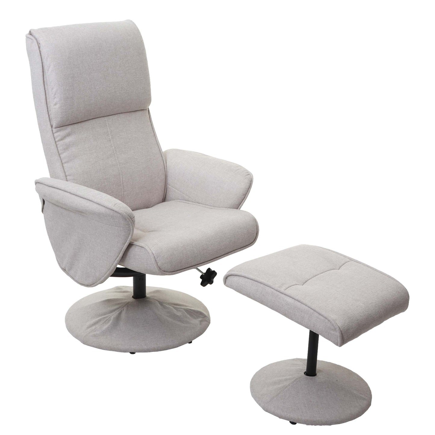 Cosmo Casa - Relaxfauteuil Helsinki - TV-fauteuil met kruk - Stof textiel - Crème-beige