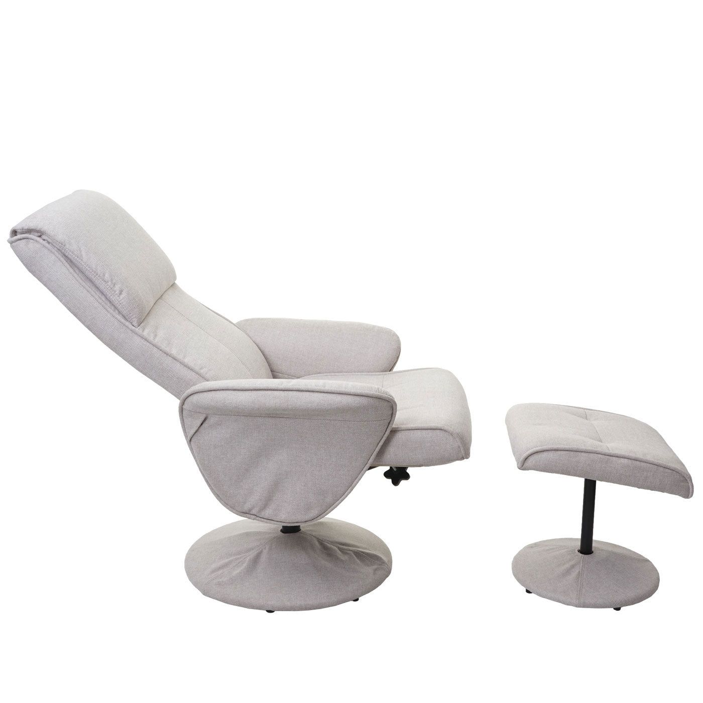 Cosmo Casa - Relaxfauteuil Helsinki - TV-fauteuil met kruk - Stof textiel - Crème-beige