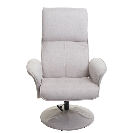 Cosmo Casa - Relaxfauteuil Helsinki - TV-fauteuil met kruk - Stof textiel - Crème-beige