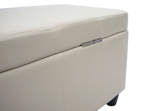 Cosmo Casa - Opbergkist Kriens - Imitatieleer - Crème