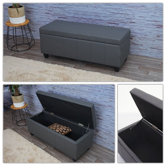 Cosmo Casa - Opbergkist Kriens - Imitatieleer - Matgrijs