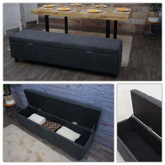 Cosmo Casa - Opbergkist Kriens XXL - Stof - Donkergrijs