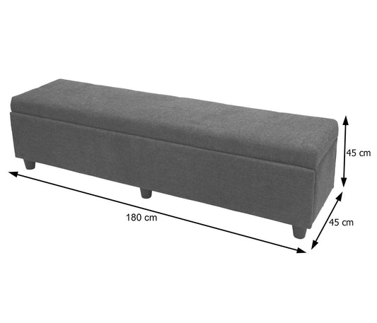 Cosmo Casa - Opbergkist Kriens XXL - Stof - Donkergrijs