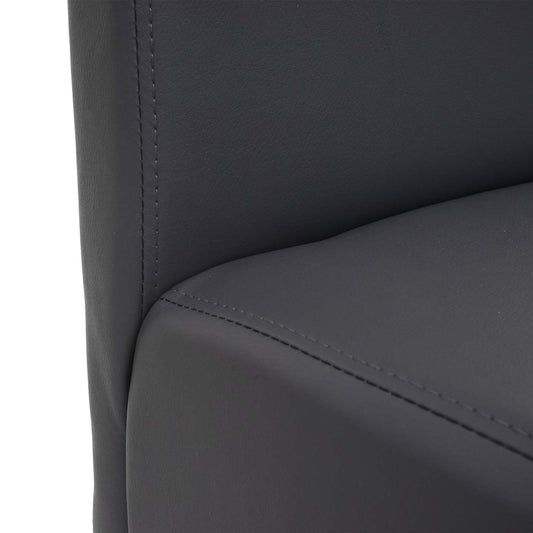 Cosmo Casa - Set van 2 Barkrukken - Houten Barkrukken - Imitatieleer - Matgrijs