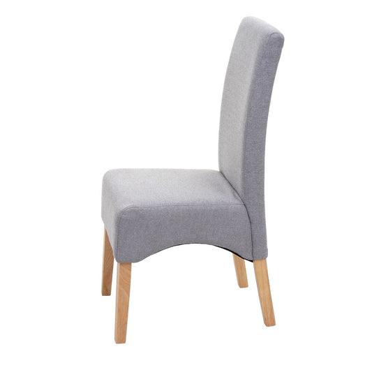 Cosmo Casa - Set van 2 Eetkamerstoelen - Keukenstoelen Latina - Stof - Lichtgrijs - Lichte Poten