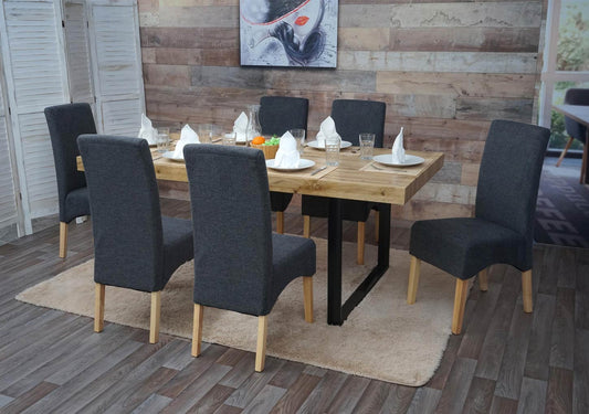 Cosmo Casa - Set van 2 Eetkamerstoelen - Keukenstoelen Latina - Stof - Donkergrijs - Lichte Poten