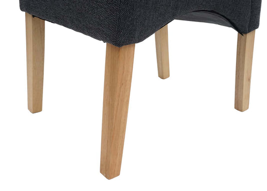 Cosmo Casa - Set van 2 Eetkamerstoelen - Keukenstoelen Latina - Stof - Donkergrijs - Lichte Poten