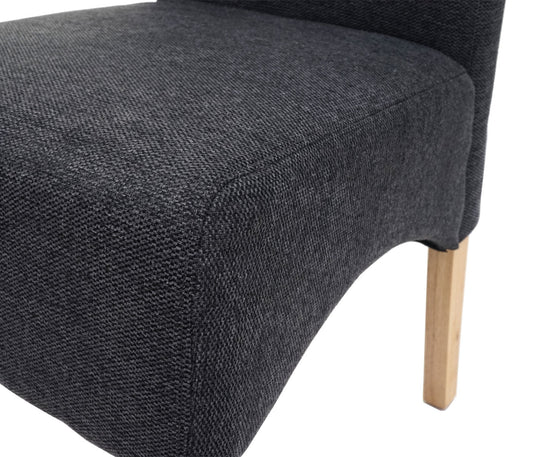 Cosmo Casa - Set van 2 Eetkamerstoelen - Keukenstoelen Latina - Stof - Donkergrijs - Lichte Poten