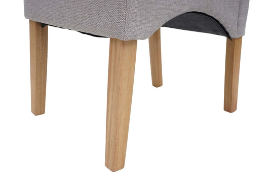 Cosmo Casa - Set van 2 Eetkamerstoelen - Keukenstoelen Latina - Stof - Crèmebeige - Lichte Poten