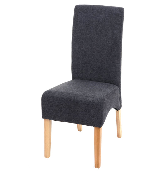 Cosmo Casa - Eetkamerstoel - Keukenstoel Latina - Stof - Donkergrijs - Lichte Poten