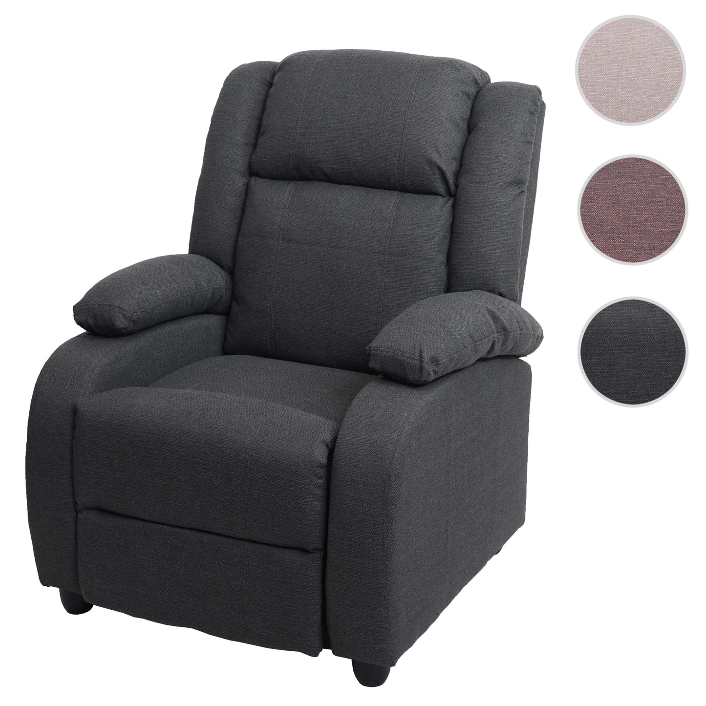 Cosmo Casa - TV-fauteuil Lincoln - Relax- en ligfauteuil - Stof textiel - Donkergrijs