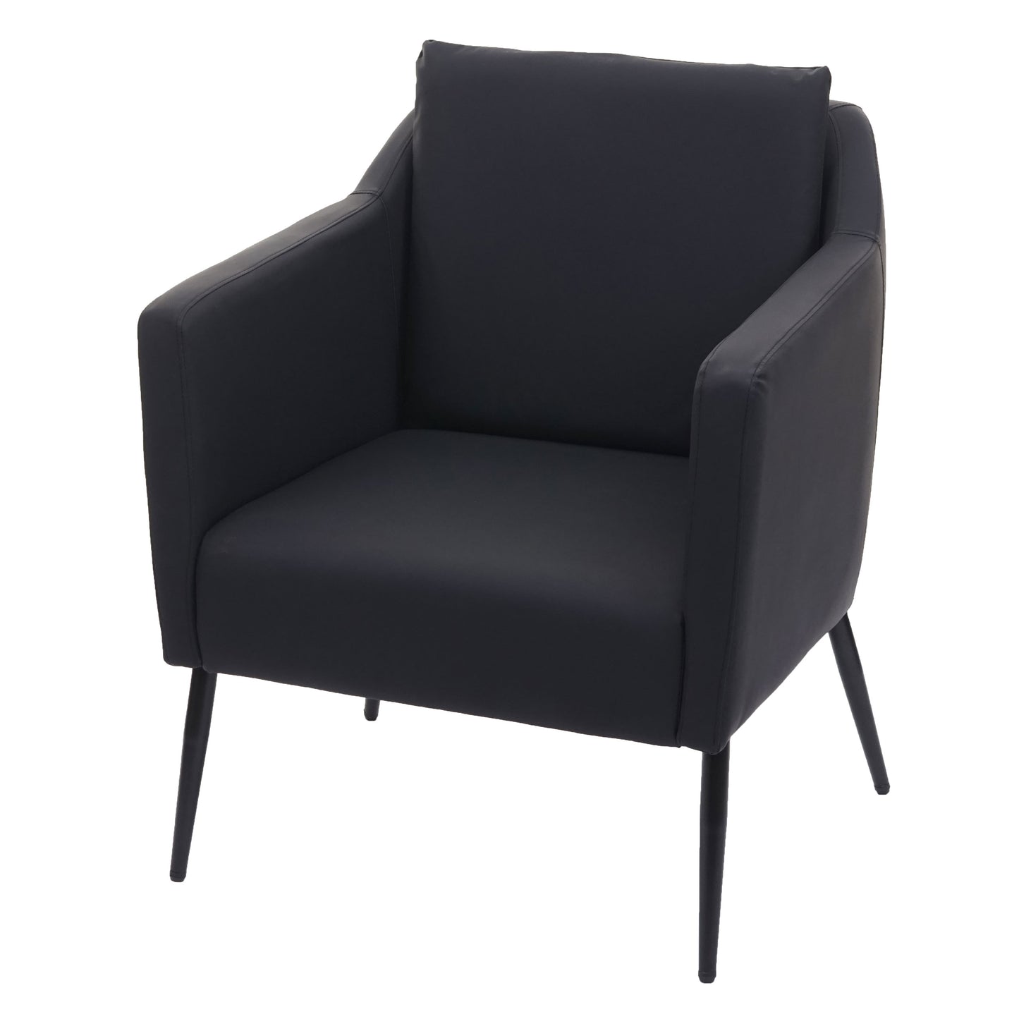 Cosmo Casa - Lounge Stoel - Cocktailfauteuil Relaxstoel - Imitatieleer - Zwart