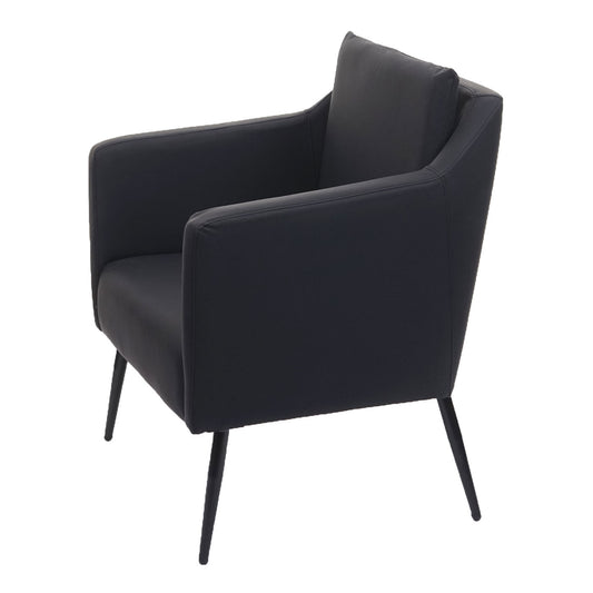 Cosmo Casa - Lounge Stoel - Cocktailfauteuil Relaxstoel - Imitatieleer - Zwart