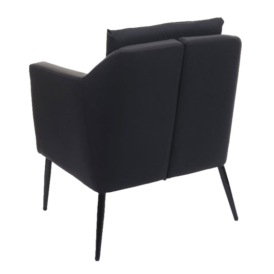 Cosmo Casa - Lounge Stoel - Cocktailfauteuil Relaxstoel - Imitatieleer - Zwart