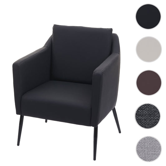 Cosmo Casa - Lounge Stoel - Cocktailfauteuil Relaxstoel - Imitatieleer - Zwart