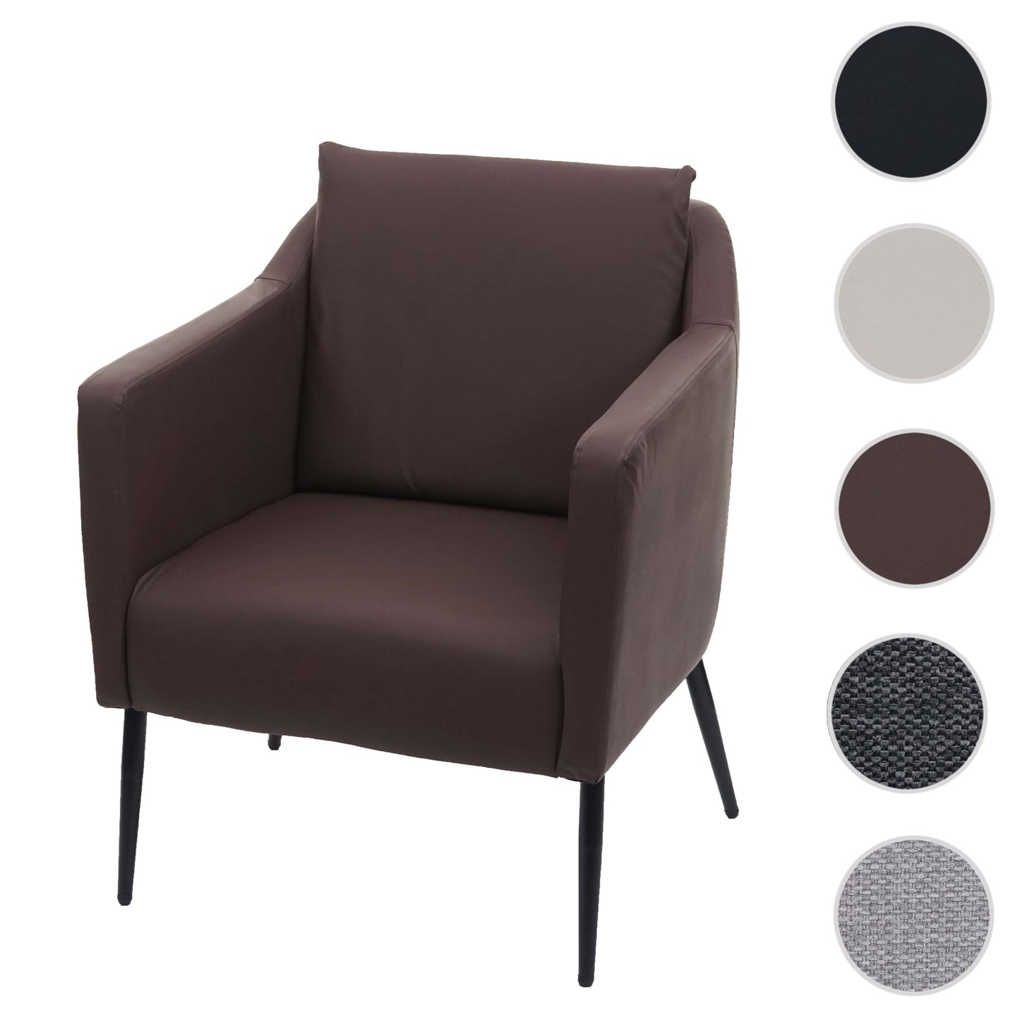 Cosmo Casa - Lounge Stoel - Cocktailfauteuil Relaxstoel - Imitatieleer - Bruin