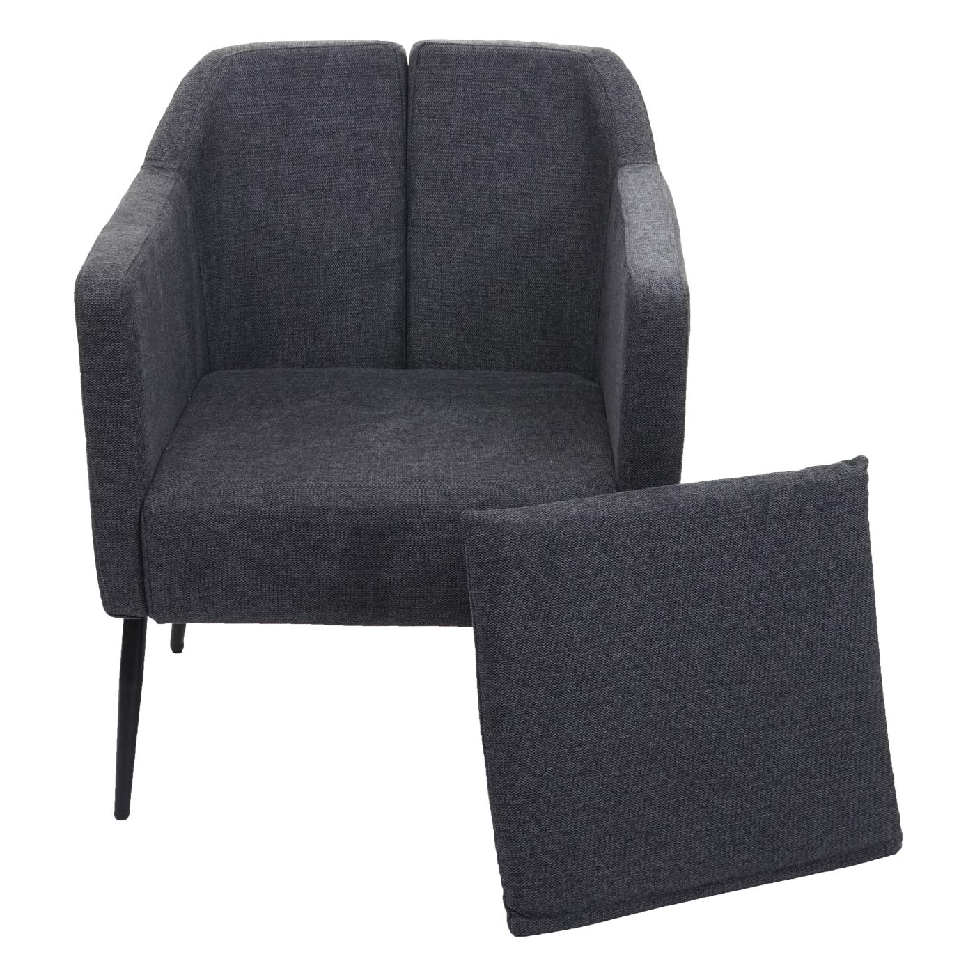 Cosmo Casa - Lounge Stoel - Cocktailfauteuil Relaxstoel - Textiel - Donkergrijs
