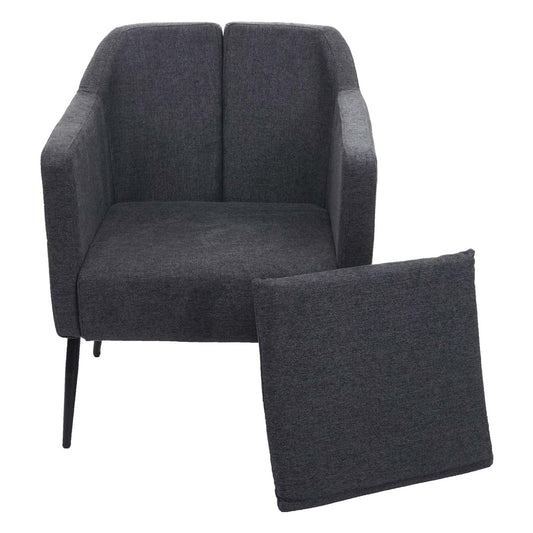 Cosmo Casa - Lounge Stoel - Cocktailfauteuil Relaxstoel - Textiel - Donkergrijs