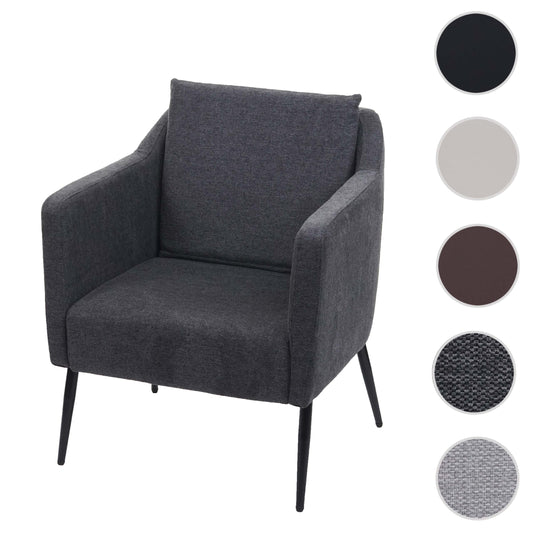 Cosmo Casa - Lounge Stoel - Cocktailfauteuil Relaxstoel - Textiel - Donkergrijs
