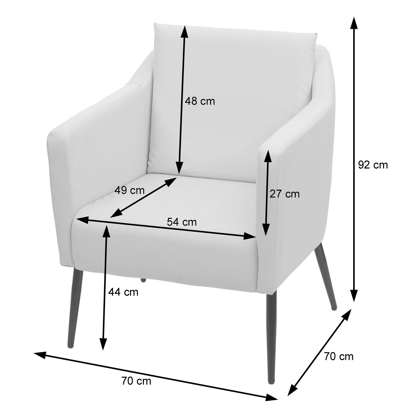 Cosmo Casa - Lounge Stoel - Cocktailfauteuil Relaxstoel - Textiel - Lichtgrijs