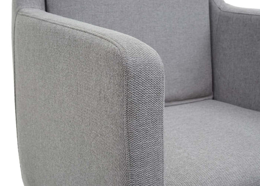 Cosmo Casa - Lounge Stoel - Cocktailfauteuil Relaxstoel - Textiel - Lichtgrijs