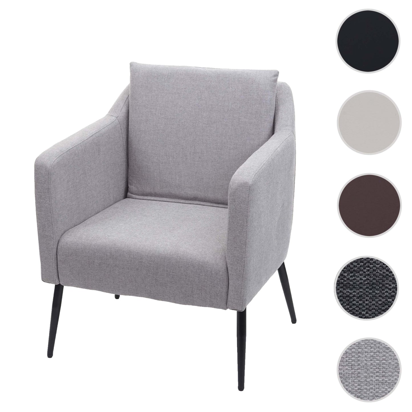 Cosmo Casa - Lounge Stoel - Cocktailfauteuil Relaxstoel - Textiel - Lichtgrijs