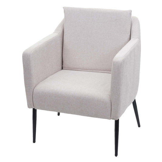 Cosmo Casa - Lounge Stoel - Cocktailfauteuil Relaxstoel - Textiel - Crèmebeige