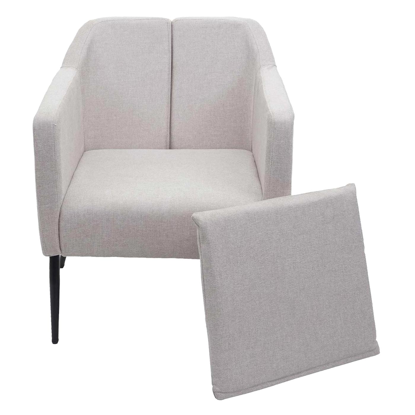 Cosmo Casa - Lounge Stoel - Cocktailfauteuil Relaxstoel - Textiel - Crèmebeige