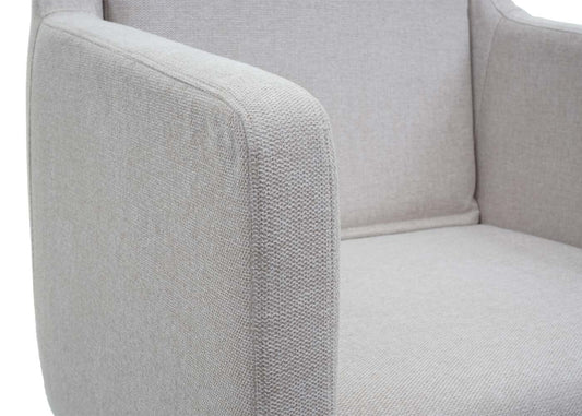 Cosmo Casa - Lounge Stoel - Cocktailfauteuil Relaxstoel - Textiel - Crèmebeige