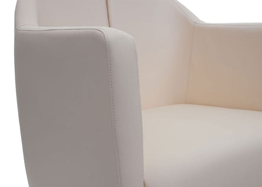 Cosmo Casa - Lounge Stoel - Draaibare Relaxstoel - Kunstleer - Crèmebeige
