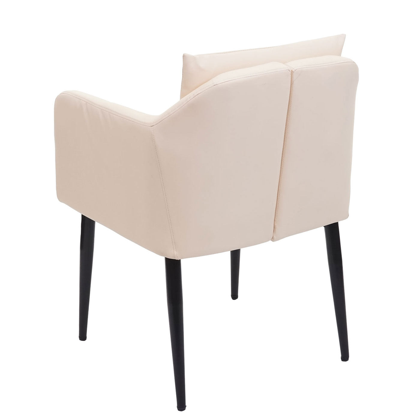 Cosmo Casa - Eetkamerstoel - Keukenstoel Fauteuil - Imitatieleer - Crèmebeige
