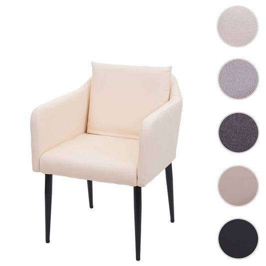 Cosmo Casa - Eetkamerstoel - Keukenstoel Fauteuil - Imitatieleer - Crèmebeige
