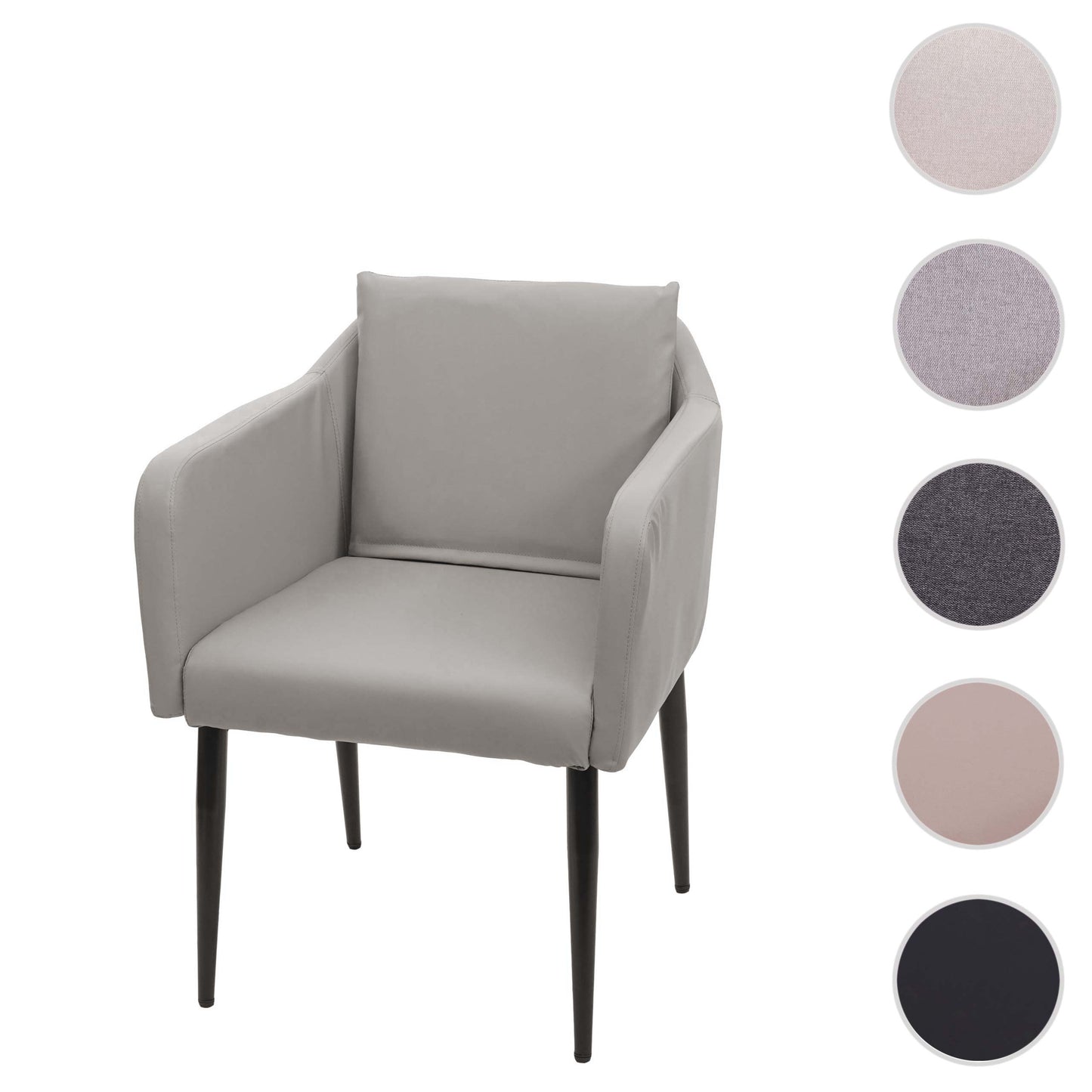 Cosmo Casa - Eetkamerstoel - Keukenstoel Fauteuil - Kunstleer - Taupegrijs