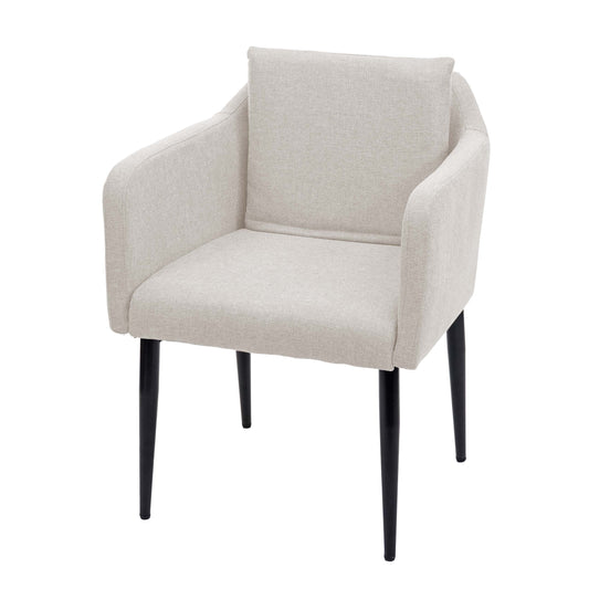 Cosmo Casa - Eetkamerstoel - Keukenstoel Fauteuil - Stoftextiel - Crèmebeige