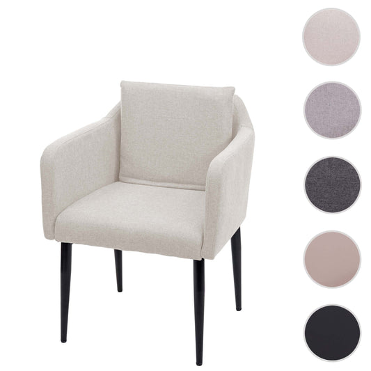 Cosmo Casa - Eetkamerstoel - Keukenstoel Fauteuil - Stoftextiel - Crèmebeige