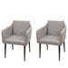 Cosmo Casa - Set van 2 Eetkamerstoelen - Keukenstoel Fauteuil - Kunstleer - Taupegrijs