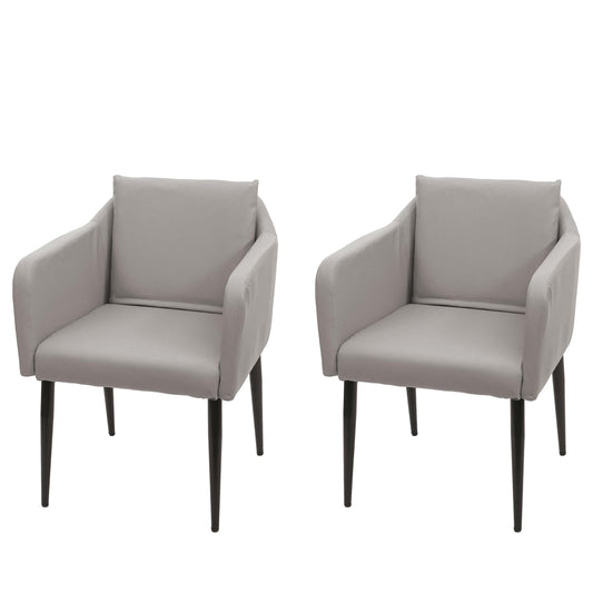 Cosmo Casa - Set van 2 Eetkamerstoelen - Keukenstoel Fauteuil - Kunstleer - Taupegrijs