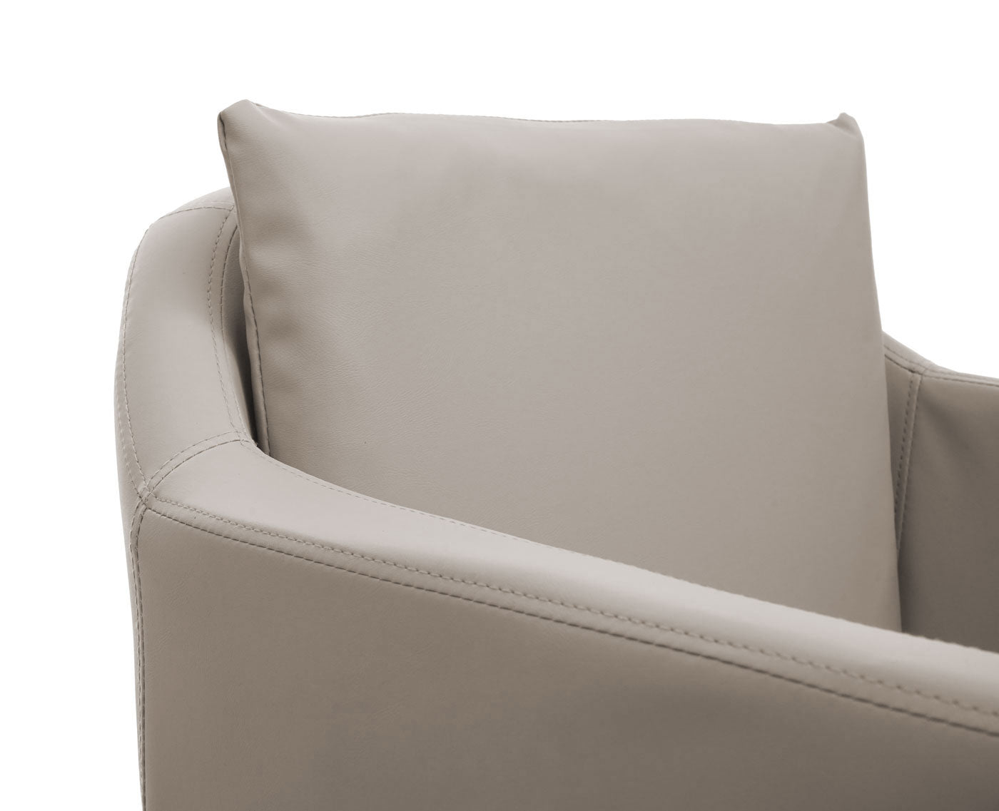 Cosmo Casa - Set van 2 Eetkamerstoelen - Keukenstoel Fauteuil - Kunstleer - Taupegrijs