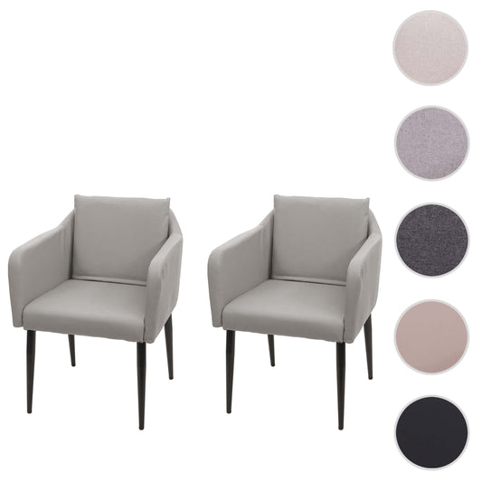 Cosmo Casa - Set van 2 Eetkamerstoelen - Keukenstoel Fauteuil - Kunstleer - Taupegrijs