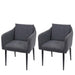 Cosmo Casa - Set van 2 Eetkamerstoelen - Keukenstoel Fauteuil - Stoftextiel - Donkergrijs