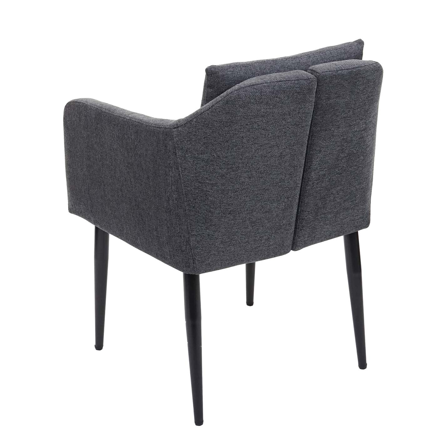 Cosmo Casa - Set van 2 Eetkamerstoelen - Keukenstoel Fauteuil - Stoftextiel - Donkergrijs