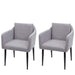 Cosmo Casa - Set van 2 Eetkamerstoelen - Keukenstoel Fauteuil - Stoftextiel - Lichtgrijs