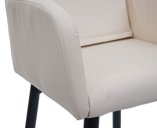 Cosmo Casa - Barkruk - Barstoel met Voetensteun - Imitatieleer - Crèmebeige