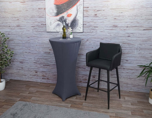 Cosmo Casa - Barkruk - Barstoel met Voetensteun - Imitatieleer - Zwart